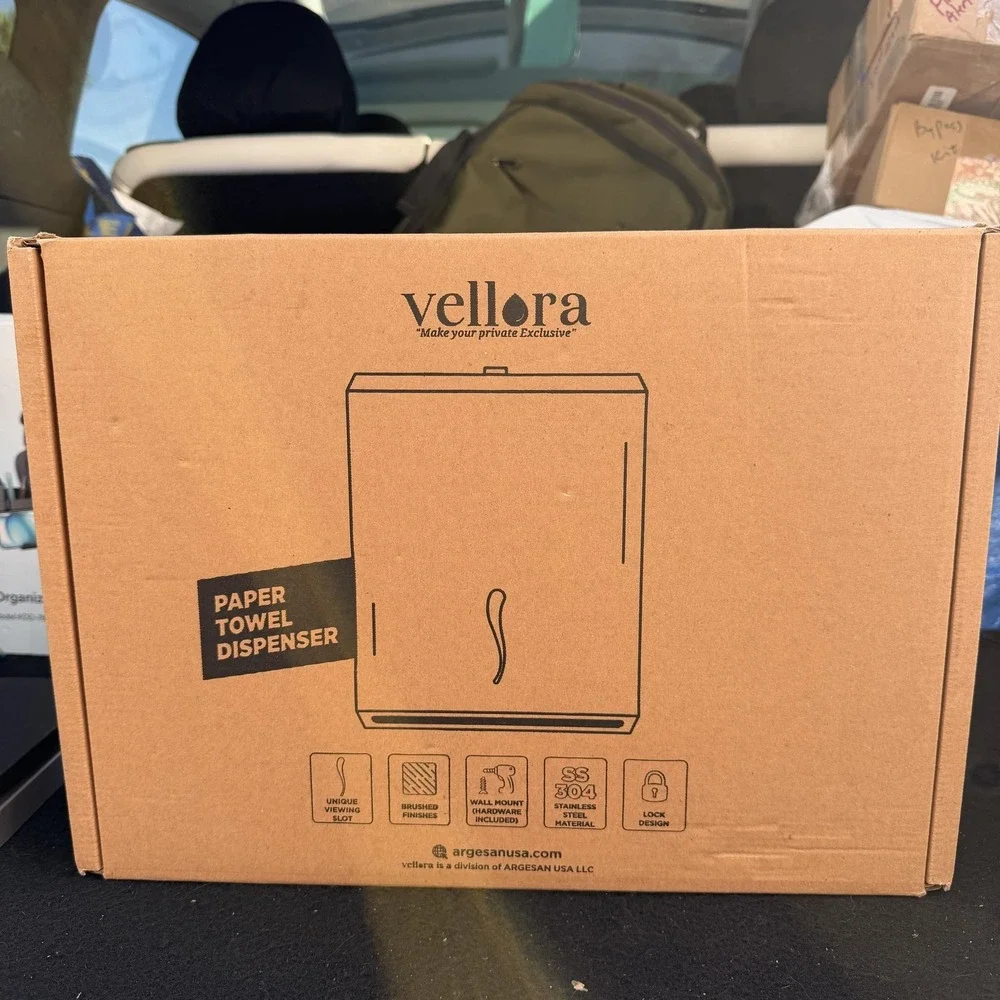 Vellora Paper Towel Dispenser‎ SS304 Stainless Steel Lock Wall Mount 400 C-Fold